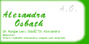 alexandra osbath business card